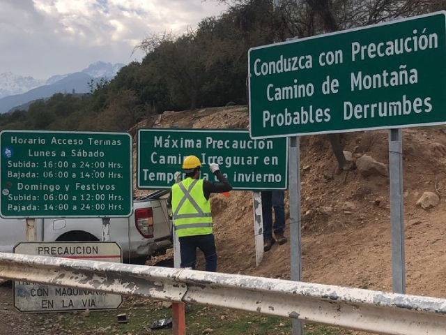 Onemi mantiene suspensión del tránsito en Ruta I-45 desde La Rufina a las Termas del Flaco