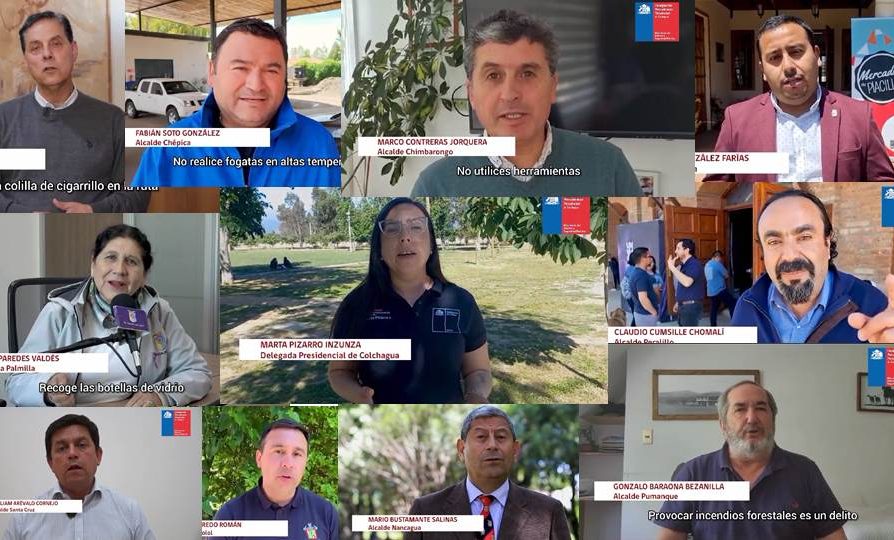 Delegación Presidencial y alcaldes de Colchagua realizan video de prevención de incendios forestales